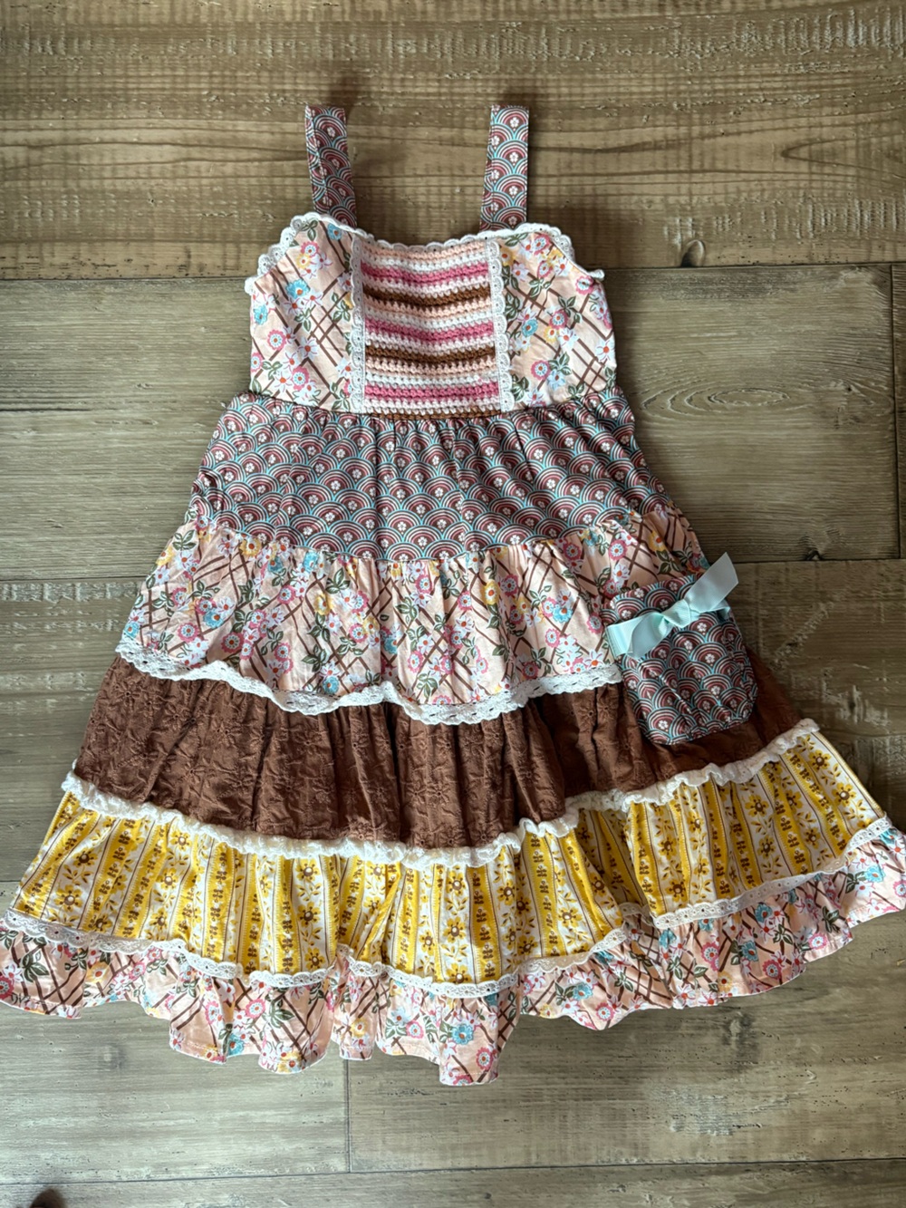 NWT Matilda Jane Arabella Rainbow Print Tiered Maxi Dress | 2t | Crochet